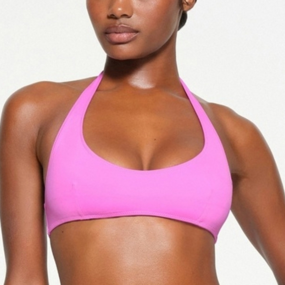 *NWT* SKIMS Recycled Swim Halter Scoop Bikini Top